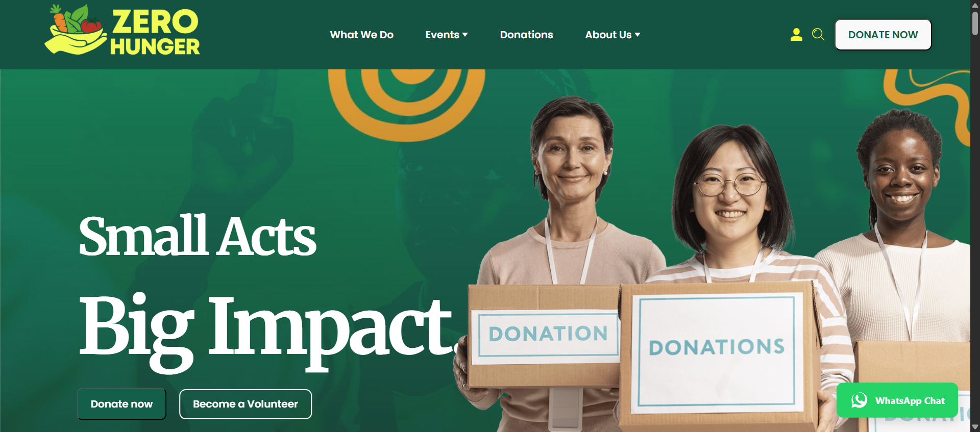 Zero Hunger Website Home View